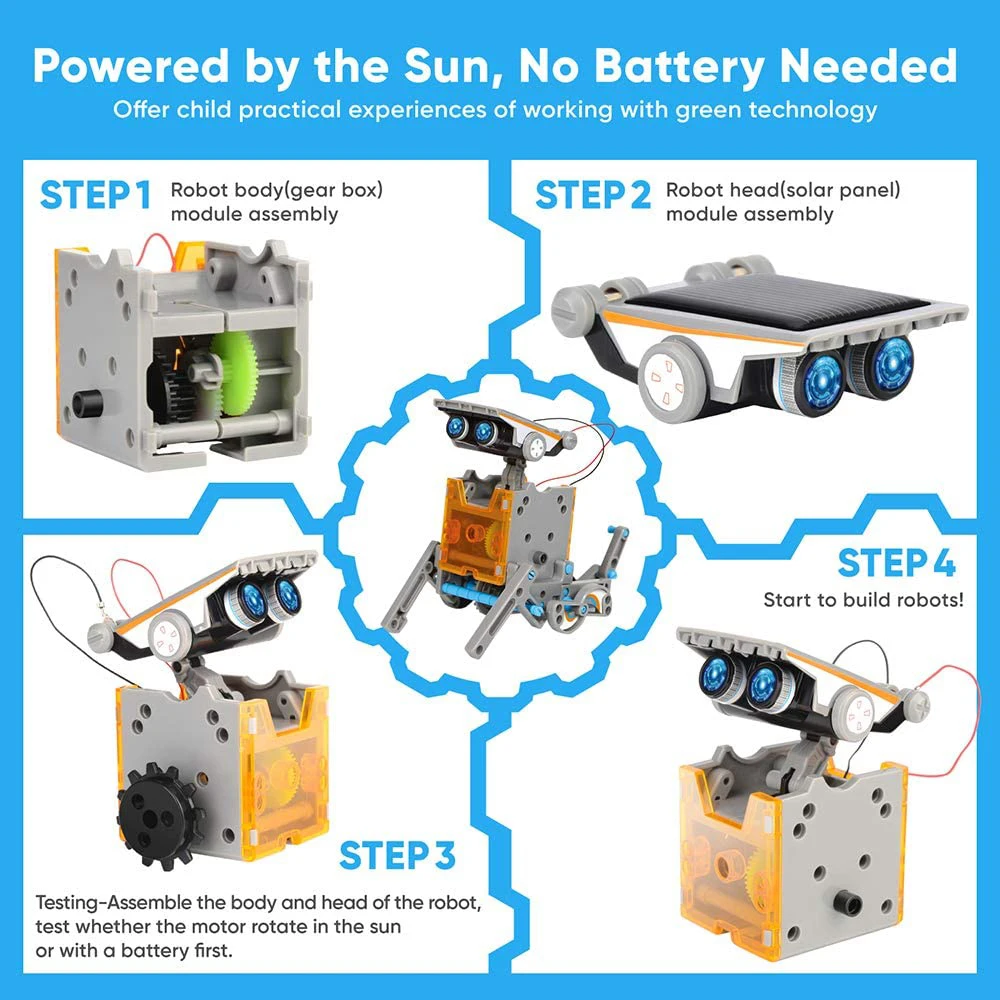 12 en 1 electrónica roboterbausätze robot kit solar explotaciones DIY stem